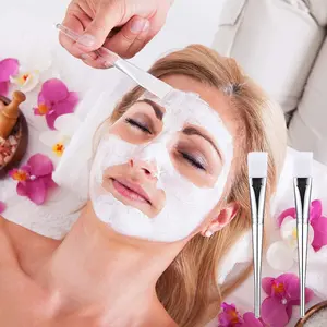2 Soft Brush Face Mask Applicators for Gentle Smooth Application, Low Allergenic Face Mask & Eye Serum Brushes for Spa and Salon Use
