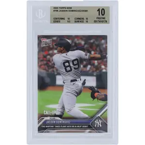 Jasson Dominguez New York Yankees 2023 Topps Now HR in MLB Debut #798 BGS Authenticated 10 Rookie Card - 10,10,9.5,10 Subgrades
