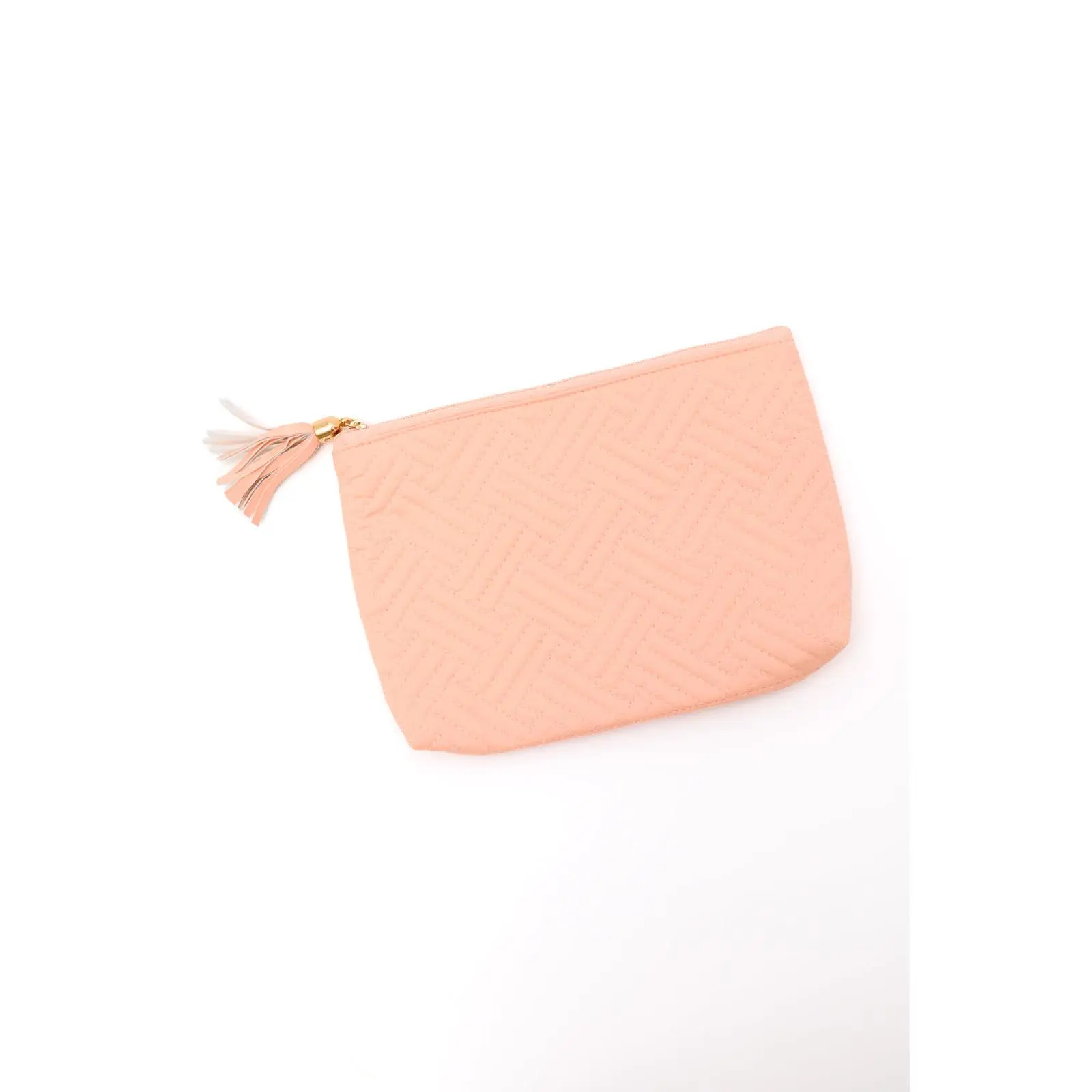 Quilted Travel Zip Pouch in Pink