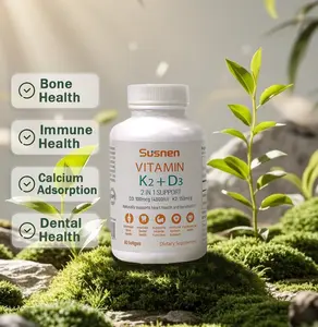 Susnen 【Clinically-Proven D3+K2 Golden Ratio】185% Faster Calcium Absorption in 1 Month｜Fight Aging + Boost Cell Renewal & Muscle Strength｜ Reduce Fatigue & Improve Sleep Quality｜Immune-Boosting Nutrition for All Ages｜Healthcare Dietary｜2