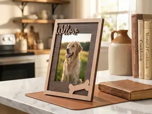 Custom Pet Memorial Frame, Personalized Wooden Picture Frame for Dog, Pet Loss Gift, Gog mom gift, Rainbow Bridge Remembrance, Dog keepsake
