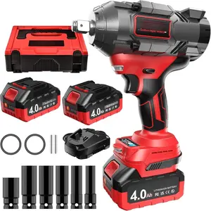 Cordless  Wrench 1/2" 21V High Torque Brushless Power   1107Ft-lbs (1500Nm) with 2x4.0Ah  & 6 Sockets &  Charger & Case for  &  & RV & Heavy Duty Use
