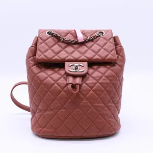 Pre-owned CHANEL Lambskin Backpacks Quilted Small Urban Spirit Backpack Brown twins LDJ4080