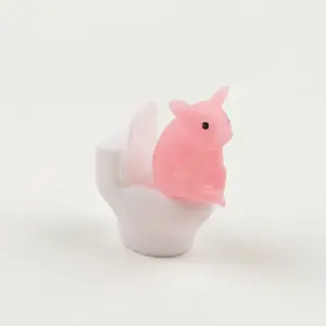 1pc One Adorable Pig Figurine Perched on a Toilet - a PVC Decoration for Your Bathroom, Suitable for Desktop Or Wall Display, Perfect for Home Office Desks And Living Room Decor, As Well As Bathroom Additions And Decorative Statues