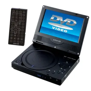 GPX 7 Compact Digital Portable DVD Player with LCD Display, Game Compatibility, Audio Enhancement & Remote Control