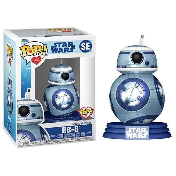 Funko Pop! BB-8 Make-A-Wish, Blue Metallic SE Vinyl Figure in PopShield Protector