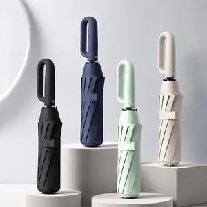 Stylish automatic folding umbrella with buckle, portable and windproof, suitable for both men and women - the perfect gift for Christmas, Valentine's Day, and Mother's Day, large golf umbrella, high-quality double rib design, multi-functional car umbrella
