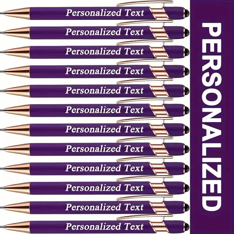 24-Pack Personalized Engraved Metal Body Stylus Pens with Touchscreen Functionality - Smooth Write & Tap, Medium Tip Office Stationery - Ideal for Office/School Use