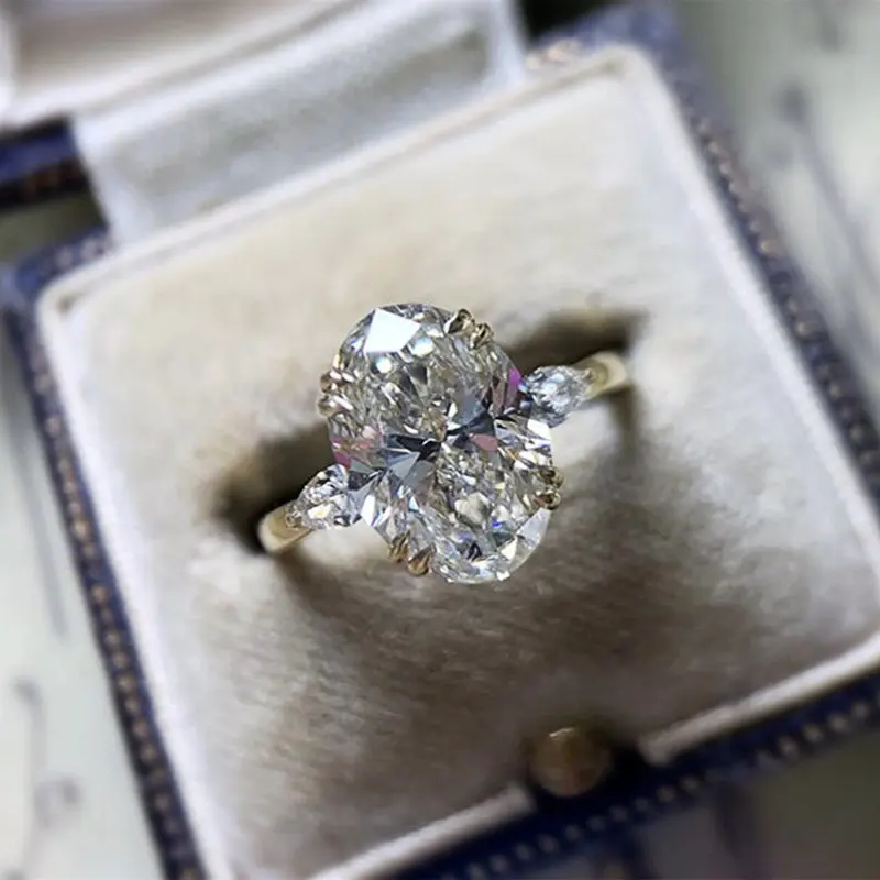 5A Grade Cubic Zirconia Gemstone Big Stone Engagement Ring - Luxury Promise Proposal Ring, Anniversary Gift for Wife, Engagement Rings
