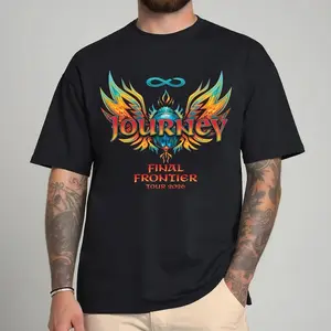 Journey Final Frontier Tour 2026 Shirt, Retro Rock Band Shirt, Vintage 80s Music Aesthetic, Classic Rock Fan Gift, Graphic Concert Tee
