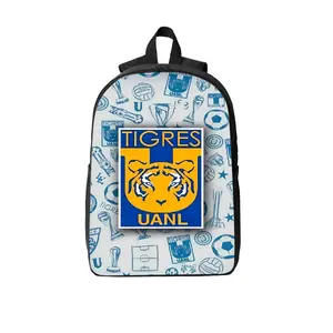 Birthday Gift for Team Fans: Durable Student Backpack featuring Breathable Shoulder Straps and a Two-Way Zipper Design.
