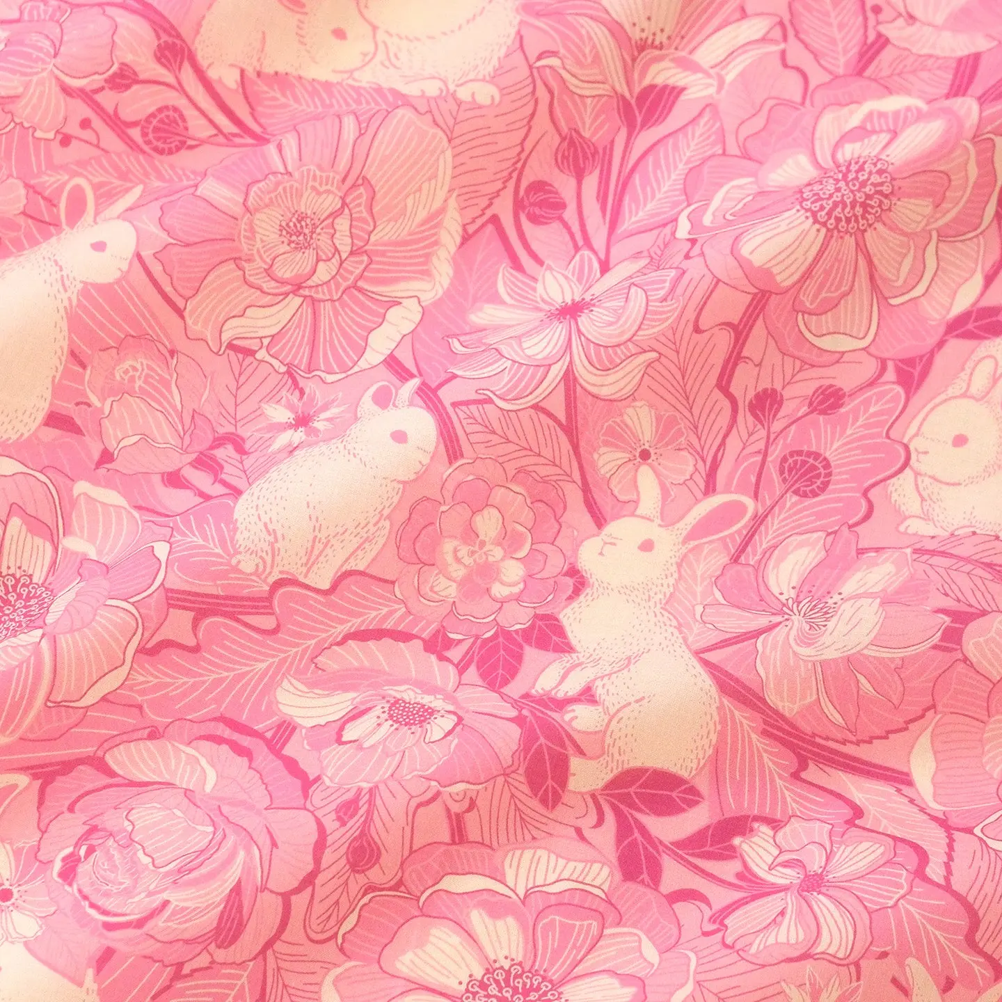 Floral Bunny Bandana Scarf (Pink)