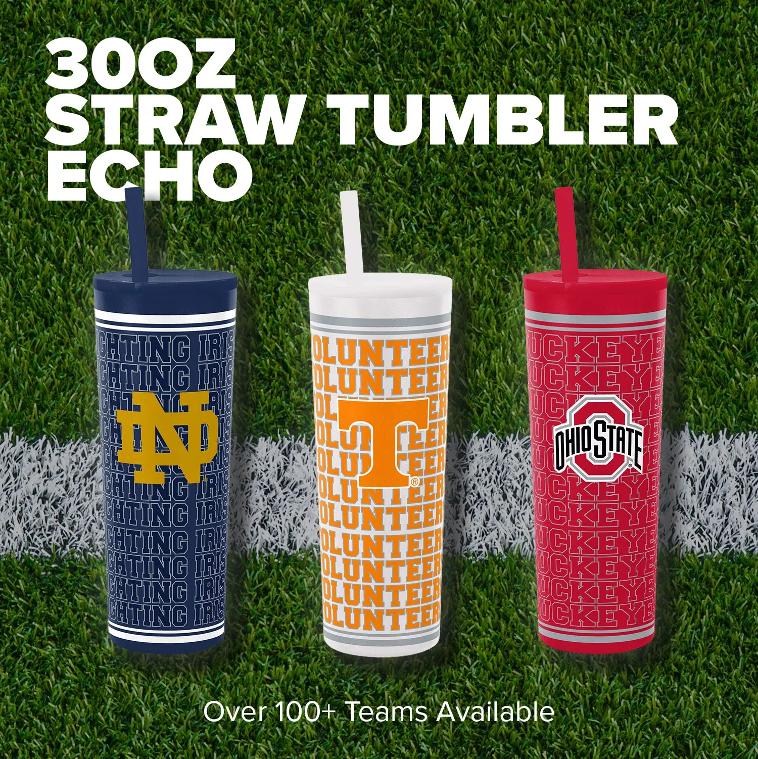 College 30oz Echo SS Straw Tumbler