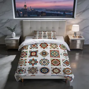 2/3 Pack Boho Mandala Print Duvet Cover Set, Vintage Floral Style Bedding, Soft & Breathable Bed Set with Zipper Closure for Bedroom & Guest Room, Suitable for All Seasons (No Insert)