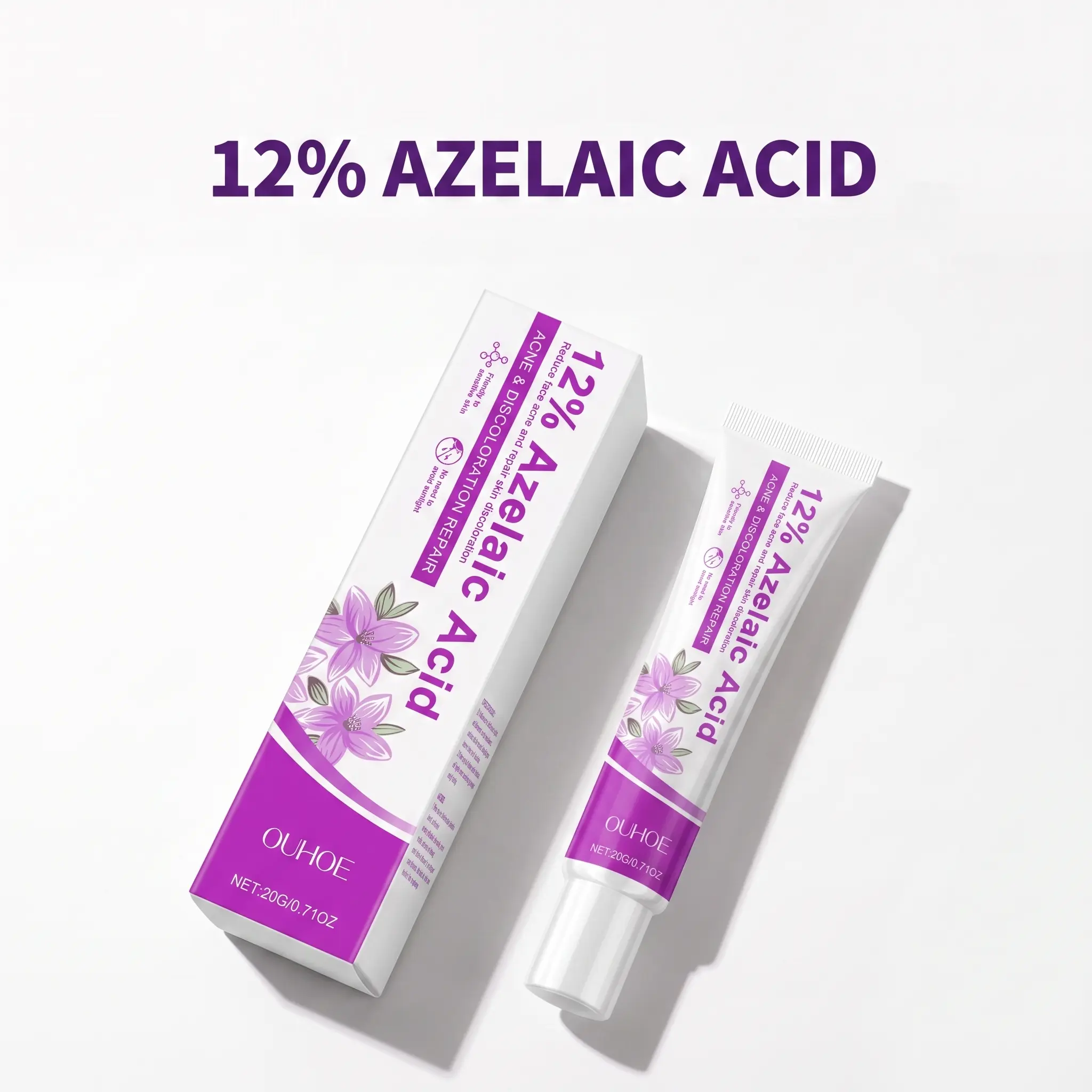 12% Azelaic Acid Cream for Face, Acne Treatment & Dark Spot Remover, Discoloration Repair Cream with Salicylic Acid & Aloe Vera, Redness Relief, Friendly to Sensitive Skin (20g / 0.71 oz)