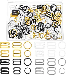 Bra Hooks Replacement120PCS  Metal Bra Strap Clips Racerback Adjustable Bra Strap Clips