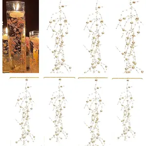 12 count  String, for Wedding Centerpiece, Vase Filler and Decor for Floating Candles (Champagne )