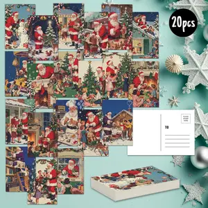 20pcs vintage series merry Christmas photo postcards, new year & Holiday thank you gift, noel, joy, peace, Unique Xmas Gift for family & friend, congratulate