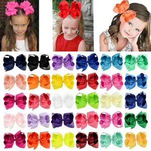 30PCS Big 6 Inch Hair Bows for Girls Grosgrain Ribbon Bow Toddler Back to School Hair Accessories with Alligator Clips for Toddlers Schoolgirls Kids Teens