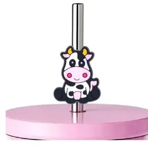 Beautiful Cow Straw Toppers