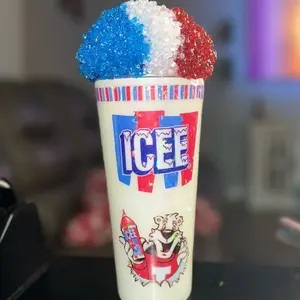 Red, white, blue slushy tumbler cup  Drinkware