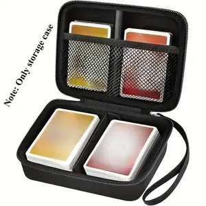 Suitable for Phase 10 game cards/PM trading cards, this card storage box can hold up to 350 cards. Equipped with removable dividers and a carrying strap - Black version