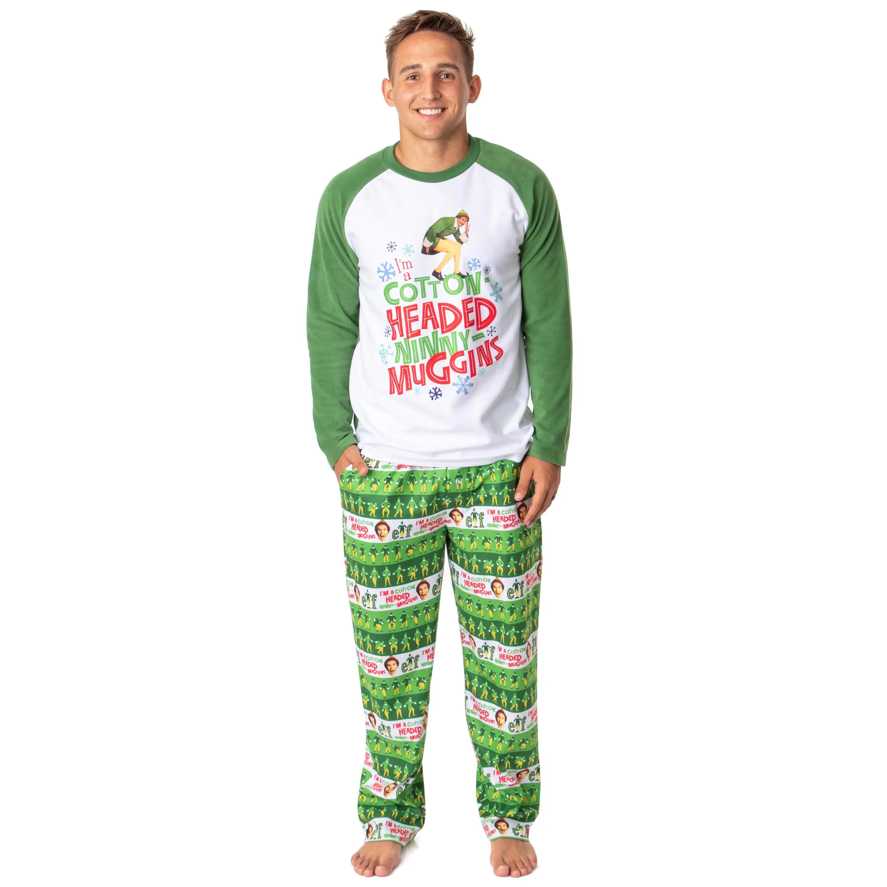 Elf The Movie Mens' Film Cotton-Headed Ninny-Muggins Sleep Pajama Set
