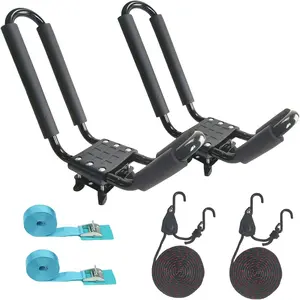 Kayak Roof Rack for SUV Car Top Roof Mount Carrier J Cross Bar Canoe Boat (1 Pair)
