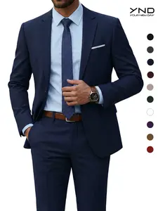 YND Men's 2 Piece Suit , 1-Button Jacket & Pants Set, Random Tie Included, Wedding & Business Dinner, Men’s Blazer, Black Formal Menswear, Prom & Office Wear Beige summervibes