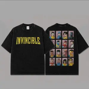Invincible Inspired Oversized Black Graphic T-Shirt, Vintage Movie Actor Fan Tee, The Mark Grayson Shirt, Y2K Comic Style Streetwear Top, Black Cotton Unisex Tee, Retro Superhero Inspired Shirt, Gift for Movie Fans