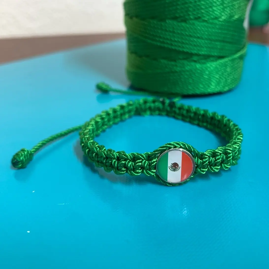 Green  Minimalist Unisex Mexican Flag Bracelet