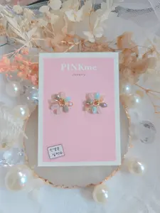 PINKme Bead Flower Small Stud Earring - Cute and Lovely Style - Fashionable and Versatile