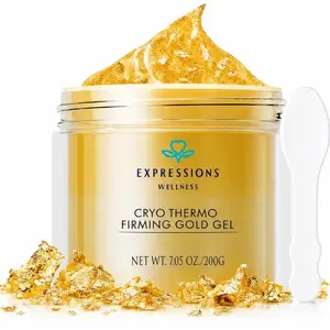 15-Day Cellulite Smoothing Sculpting Tightening Gold Massage Cream 200G, Cryo Thermo Firming Gold Gel, Body Contouring Treatment to Tone & Moisturize Belly, Thigh, Butt & Arm, Unisex For Men & Women