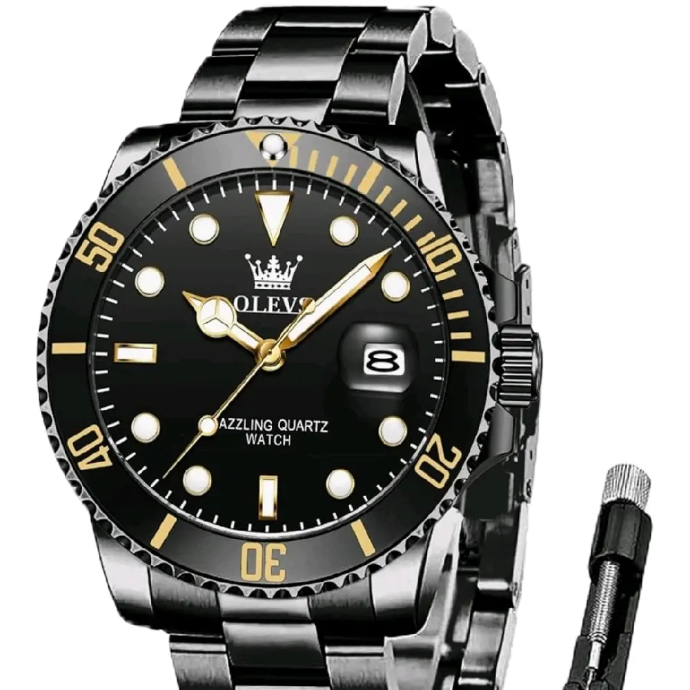 OLEVS Watches for Men, Stylish Analog Quartz Wristwatches with Stainless Steel Band