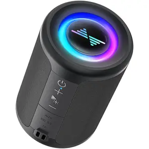 Small Portable  Speaker with Lights, TWS Stereo Surround Sound, Type C ,  5.3, AUX TF Card Input,  for Outdoor , Coolest Gifts
