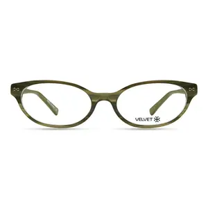 Velvet Kat Eyeglasses for Women - Dark Olive Frame, 52-16-135 Size, Eco-Friendly Acetate, Comfortable Fit, Stylish Choice