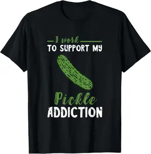 100% Cotton Pickle Addiction Vegetarian Vegetable Lover Pickle Food T-Shirt