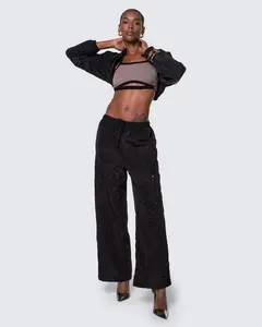 Curved Seam Adjustable Snap Track Pants