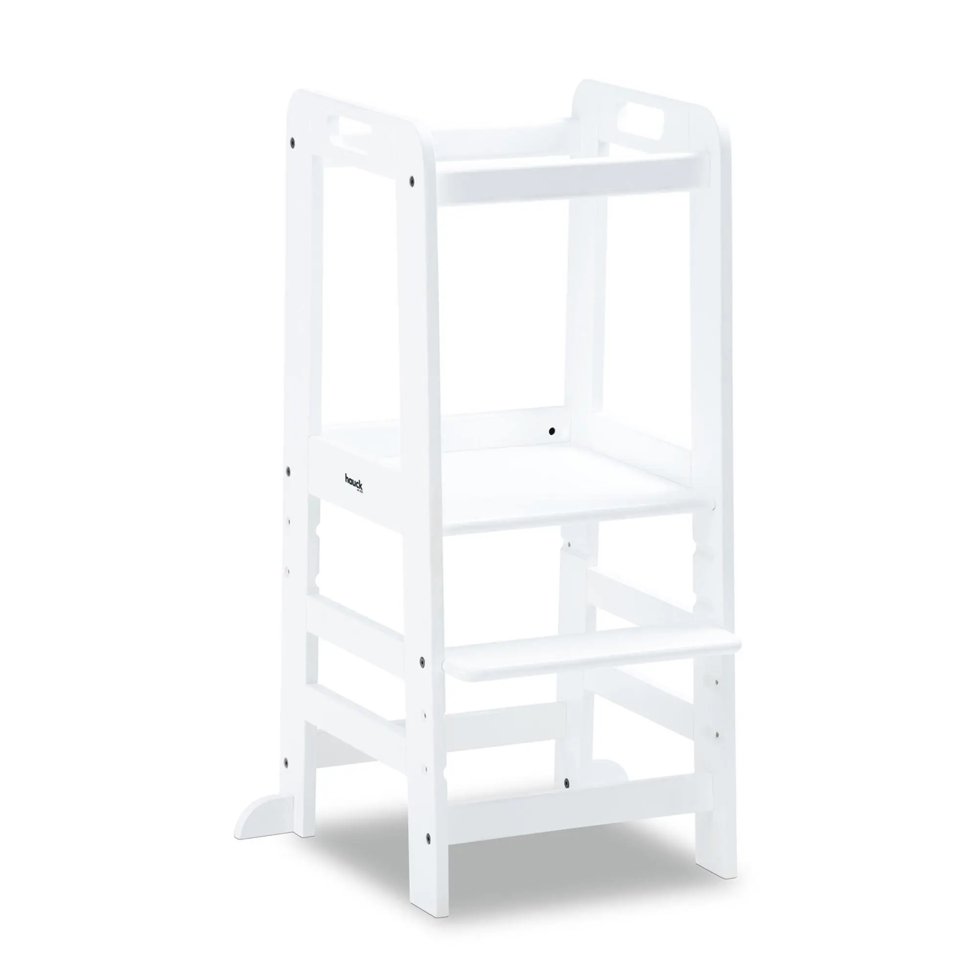 hauck Learn N Explore Montessori Toddler Tower, Wooden Kitchen Stool, White