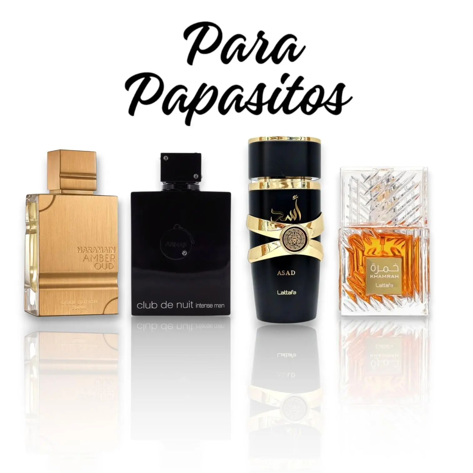 Oudlash Bundle | Lattafa Asad + Lattafa Khamrah + Club De Nuit Intense Man + Al Haramain Amber Oud Gold | Unisex Fragrances |70ML 100ML | Cinnamon, Nutmeg, and Bergamot