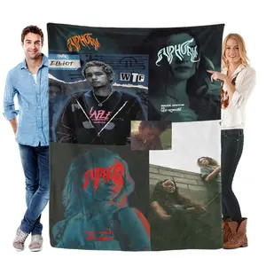 Euphoria Neon Light Pattern Blanket for Bedroom Aesthetic, Glow Flannel Throw for Couch Sofa, Cozy Soft Blanket Gift for Best Friend Girlfriend Boyfriend Her Him Birthday 2026