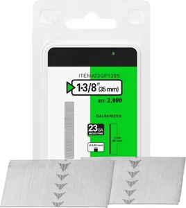 23 Gauge Pin Nails, /8 Inch  Headless Pins - Galvanized 23GA Pins Nails for  , Ideal for Fine Woodworking and Trim Work (2,000 Counts)