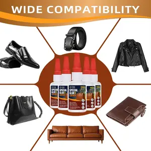Leather Glue Strong Fast-Drying Leather Repair Adhesive, Includes 2 Precision Applicator Heads, Ideal for Shoes Bags Jackets Leather Crafts