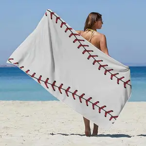 Baseball Pattern Beach Towel, Soft Breathable Quick Drying Towel, Comfortable Bath Towel for Camping Fitness Yoga Sports Swimming, Absorbent Breathable Towel