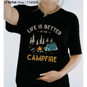 Funny Campfire Quote T-Shirt – Unisex 100% Cotton Casual Camping Top