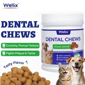 Wellix 8.82oz Dental Treats for Cats and Small Dogs-Fresh Breath & Plaque Control-Chicken Flavor