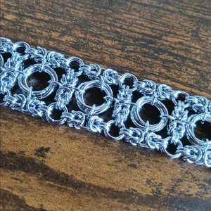 Byzantine and Rose Weave Chainmail Bracelet