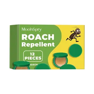 12pcs Indoor Outdoor Cockroach Control Traps, Roach Control Solution, Fast Capture Small Large Roaches, Pet Safe Bait Station, Effective Pest Repellent