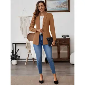 Women's Business Casual Lightweight Suit Set, Long Sleeve Slim Fit Office Jacket, Perfect for Work & Professional Wear