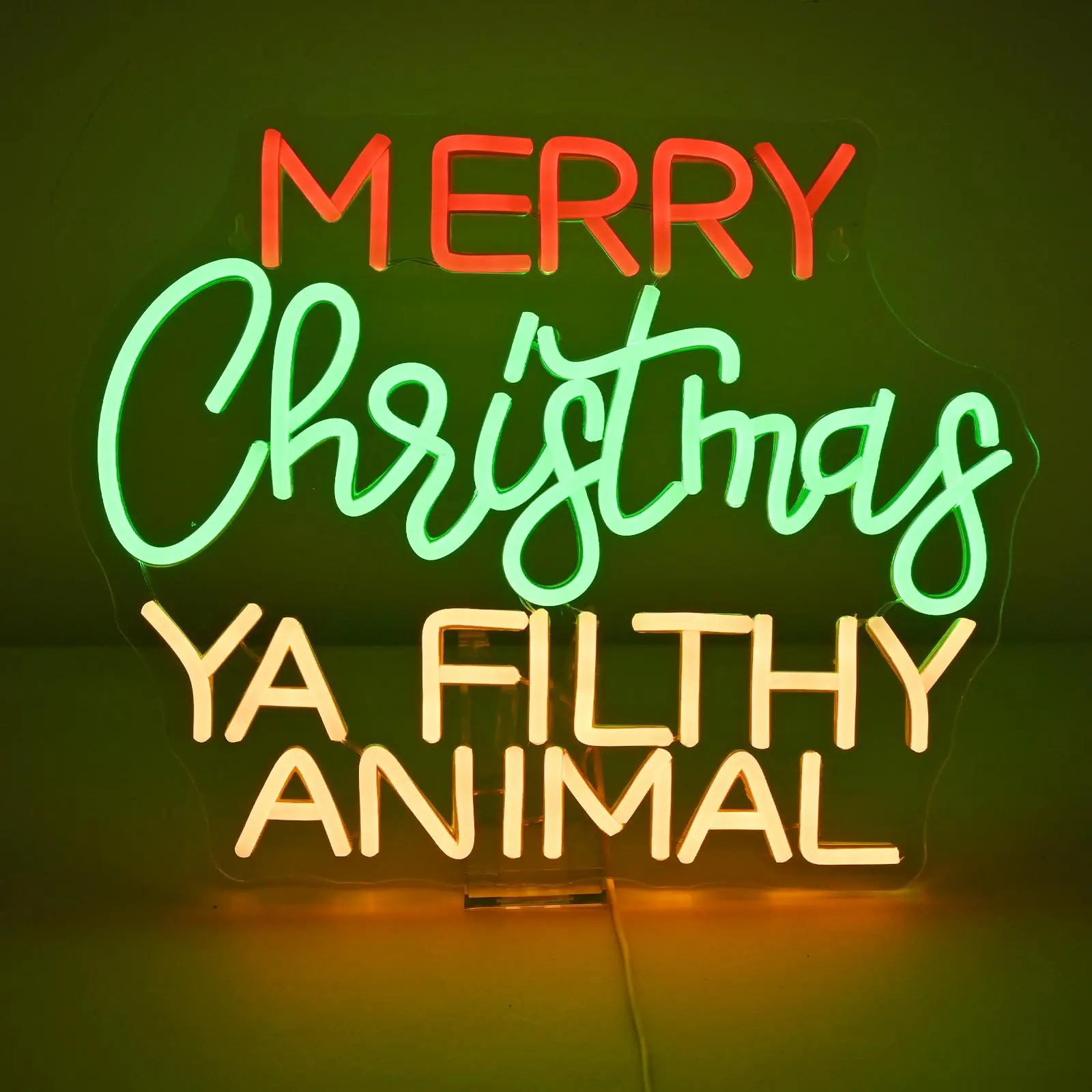 Merry Christmas Neon Sign, USB Powered Led Neon Sign, Wall Mounted Neon Decoration Light, Neon Lights, Suitable for Bedroom, Shop, Club, Bar, Home Party